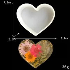 Molde para resina en forma de corazon