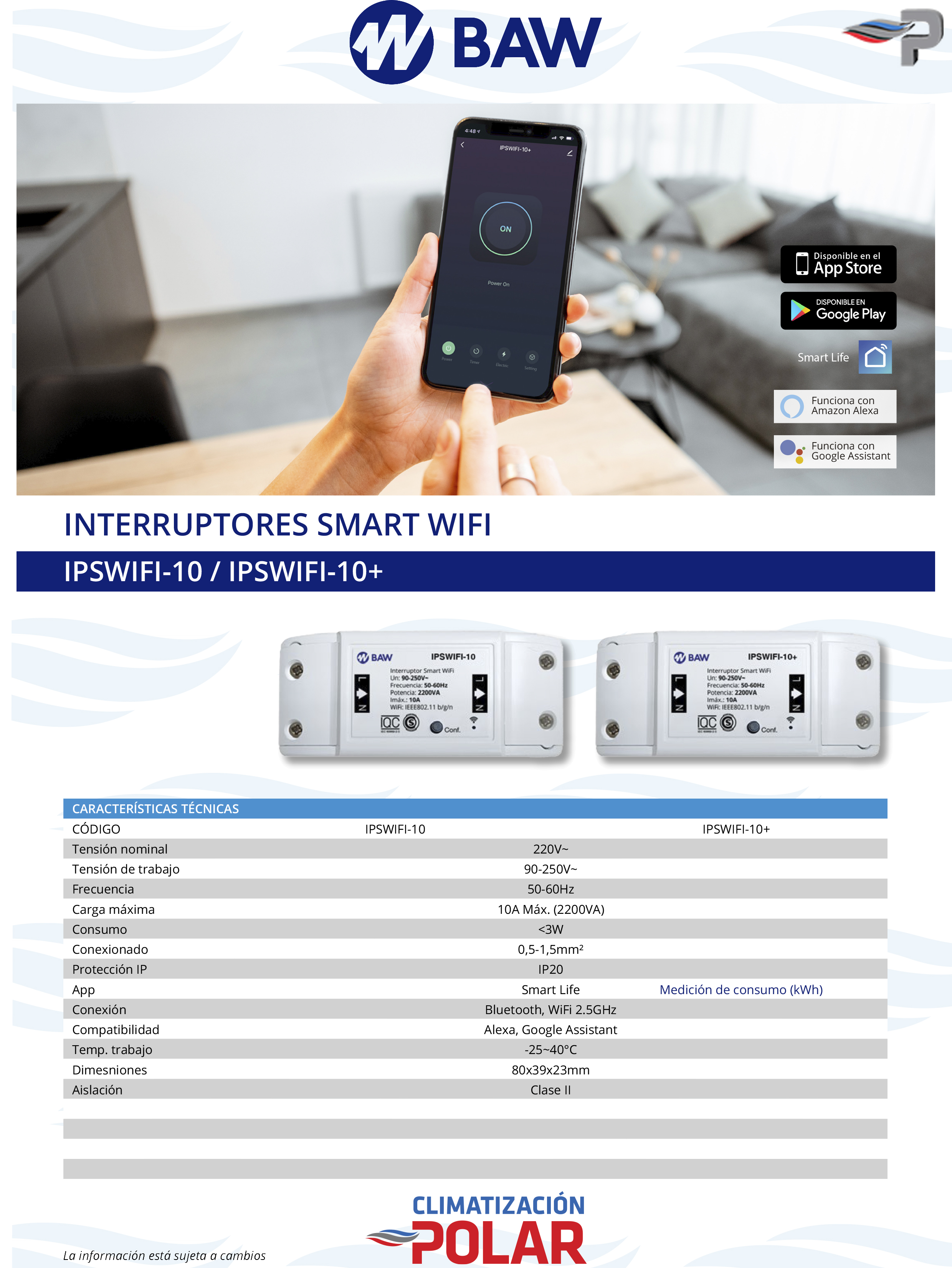 Interruptor Inteligente WIFI BAW mod IPSWIFI-10