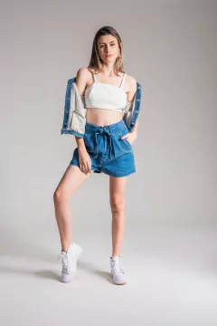 SHORT CLOCHARD STATEN ISLAND STONE REF. 2022003 - Stolfo Denim