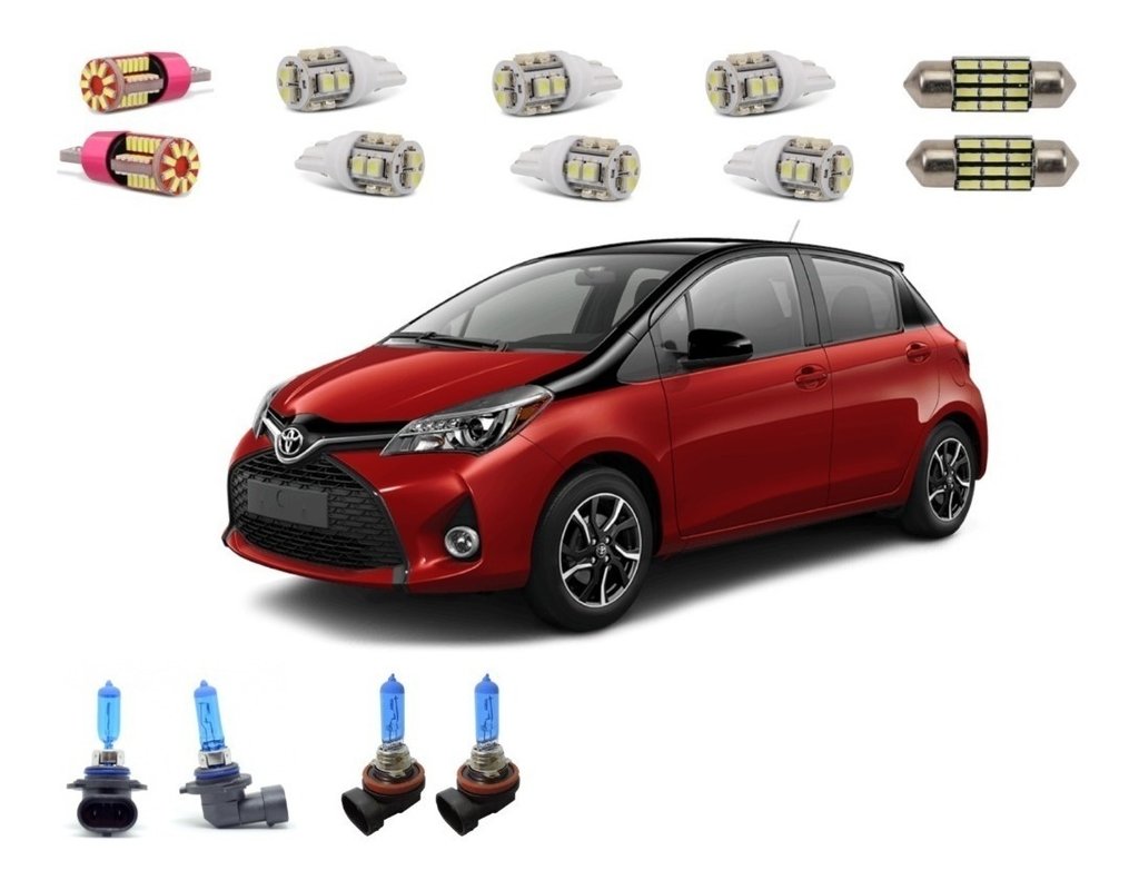 Kit Lampadas Led Internas + F. Alto E Milha Toyota Yaris