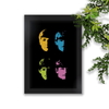 Quadro Decorativo Beatles Colors Fundo Preto