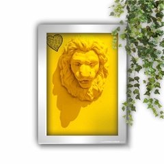 Quadro Decorativo Leão Amarelo - Grupo Estrutura Ideias Criativas