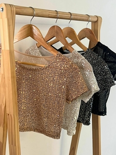 Remera de lentejuela VERSACE - comprar online