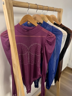 body de microtul con strass OLIVIA