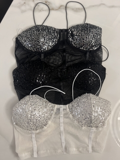 Top microtul con lentejuela VALEN