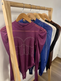 body de microtul con strass OLIVIA - comprar online