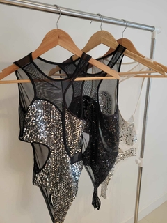 body de lentejuelas y microtul vivai - comprar online
