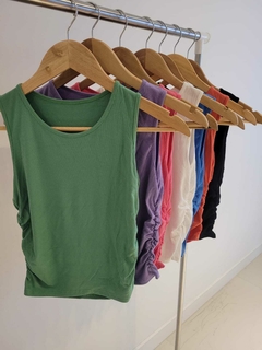Remera de morley con frunce Bimba - comprar online