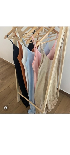 Vestido largo de lino sand - comprar online
