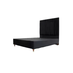 Cama Megan matrimonial terciopelo negro - comprar en línea