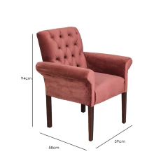 Imagen de Sillón ocasional Boston rosa bella nogal
