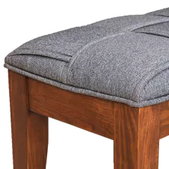Banca Delhi derby iron nogal claro - Ganza Muebles