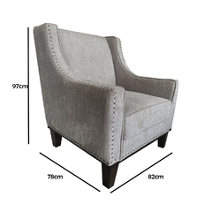 Sillón Athos Lucca Latte - Ganza Muebles