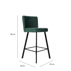 Banco Vertice italian velvet esmerald - Ganza Muebles
