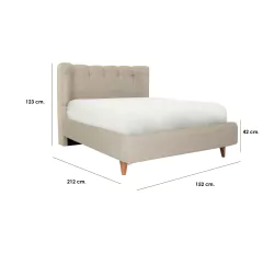 Cama Estella matrimonial indonesia marmolina - Ganza Muebles