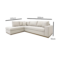 Sala esquinero Pierre angora natural - Ganza Muebles