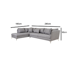 Sala esquinero Velvet pulsar gris en internet