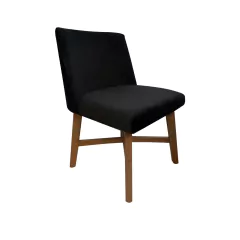 Silla Harry terciopelo negro nogal natural - comprar en línea