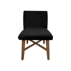 Silla Harry terciopelo negro nogal natural