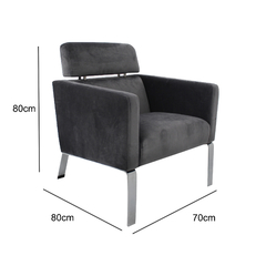Sillon ocasional California Kim diesel patas cromadas - Ganza Muebles