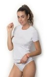Camiseta manga corta mujer blanca peter pan