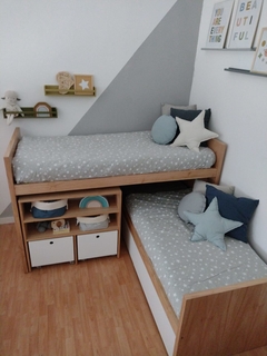 Cama doble en Ele - (Puente/nido) - comprar online
