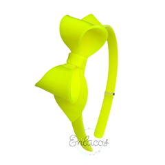 Tiara Acrílico Laço Amarelo Neon - comprar online