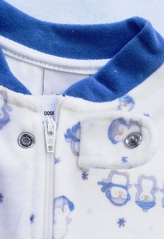 Pijama Macacão Mini Pinguins Menino Azul Marinho - Marbella Infantil
