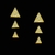 Trio Brincos Triângulos Com Zircônias Banhado Em Ouro 18k
