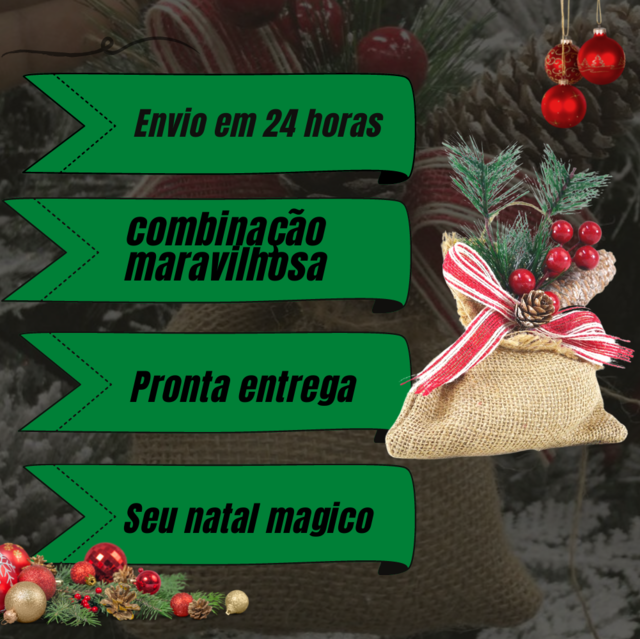 Kit 5 enfeites natalinos sacos de arvore natal atacado Kit 5 enfeites natalinos sacos de arvore natal atacado