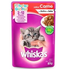 Whiskas Pouche Gatitos Carne en Salsa 85 Grs