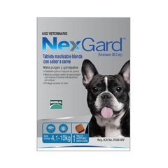 NexGard Antipulgas para Perros de 4.1 a 10 Kg. Tableta Masticable