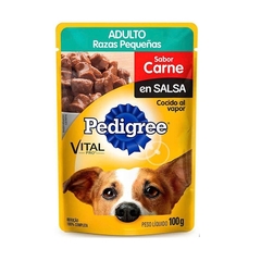 Pedigree Adulto Razas Pequeñas Carne en Salsa Sobre 100 Grs