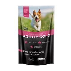 Comida para Perro Agility Gold Trozos de Cordero 100 Grs