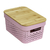 CAJA NORDICA CON TAPA BAMBU ROSA 26X18X12