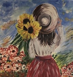 Niña con flores