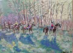 PASEANDO 30X22,50 CM ACRILICOS SOBRE BASTIDOR