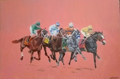 THE SALMON STAKES  91x60 cm acrílicos sobre bastidor
