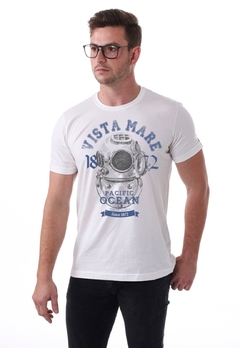 Camiseta Vista Mare Pacific Ocean Slim Fit - Branca