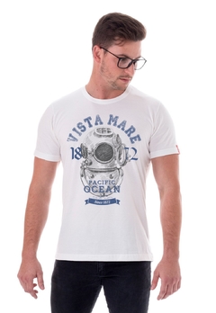 Camiseta Vista Mare Pacific Ocean Slim Fit - Branca - comprar online