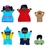 Kit de Fantoches Família Negra com 6 Peças