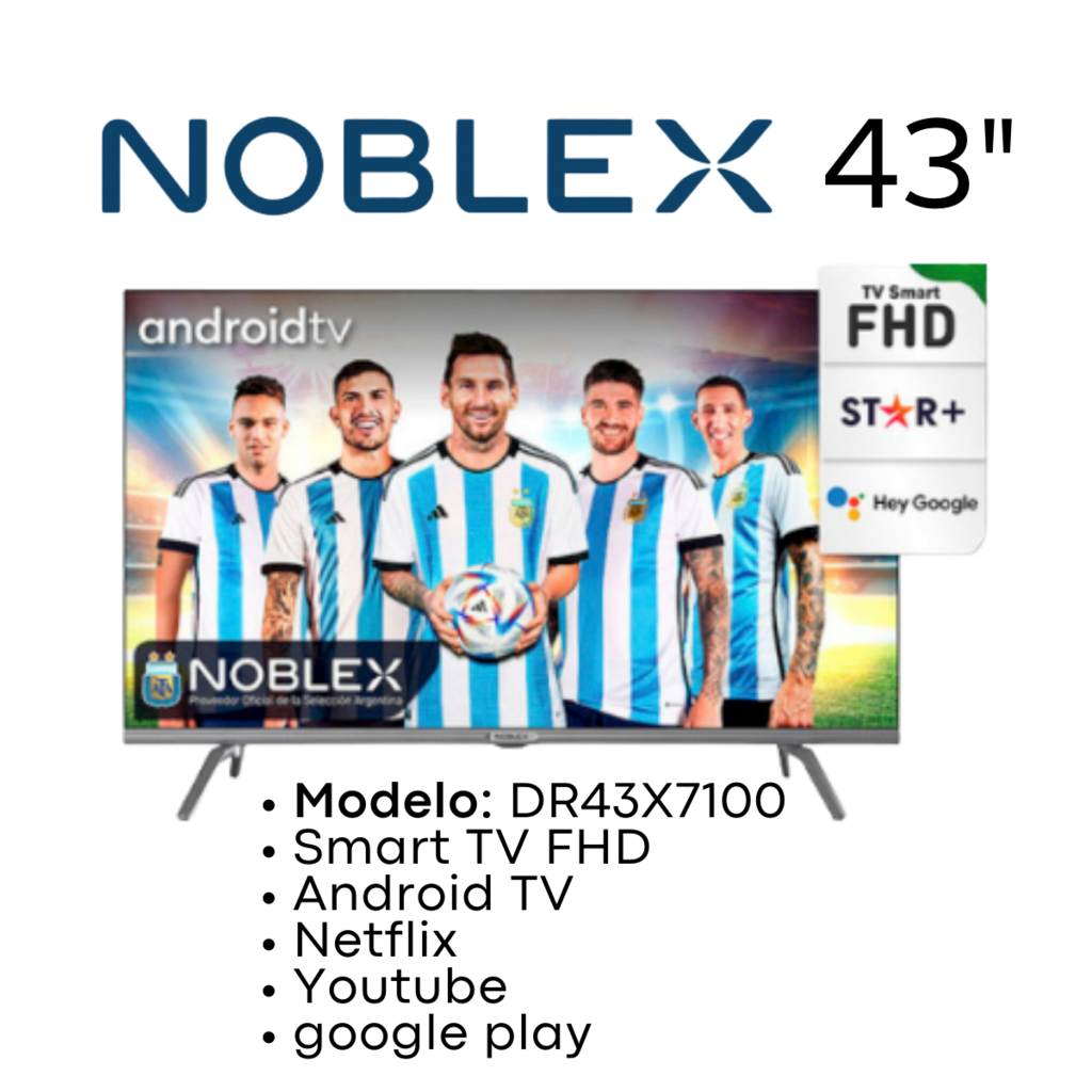 Noblex smart tv fhd 43 x7 serie con android