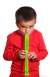 Niño toca la flauta dulce escolar verde General Music
