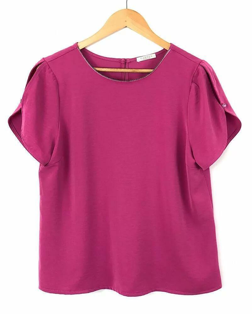 Blusa Caroll 23191 crepe com detalhe no decote