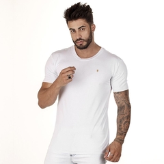 Camiseta Masculina Básica Manga Curta Riviera Viscolycra Branca