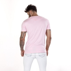 Camiseta Masculina Básica Riviera Rosa de Manga Curta na internet