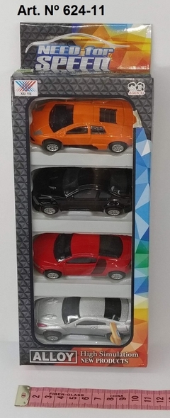 Set de 4 autitos deportivos
