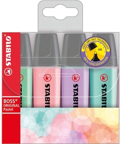 Kit Stabilo Boss 4 Cores Pastel