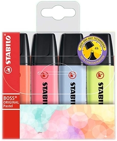 Kit Stabilo Boss 4 Cores Nova Pastel