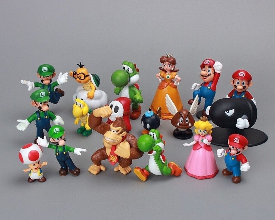 Boneco Luigi Super Mario Bros Nitendo Miniatura Grande Original